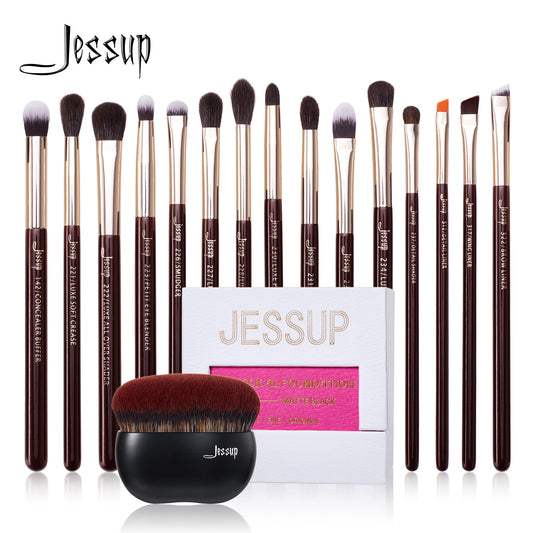 Jessup Eye Brushes Set 15pcs Makeup brush, Natural Synthetic