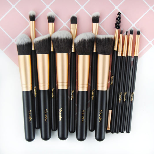 14 pcs Rose Golden Makeup Brushes