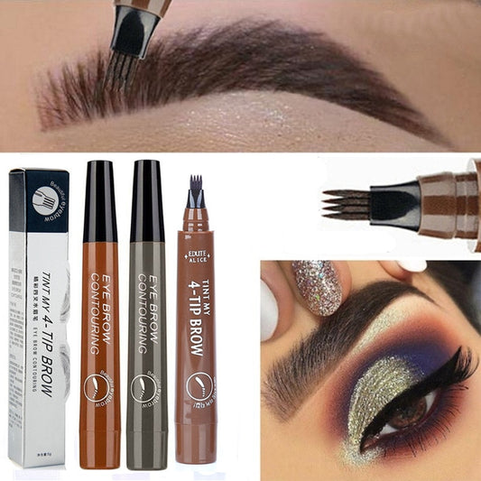 5-Color Four-Pronged Eyebrow Pencil Eyebrow Brush Split Liquid Waterproof