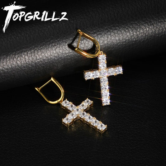 Cross Earring Cubic Zircon