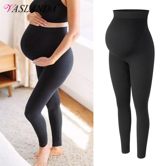 Maternity Leggings High Waist Belly Support Shaping Postpartum Trousers